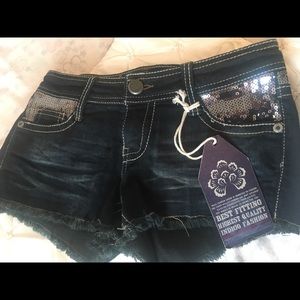 Denim shorts, size 0